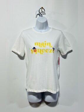 Kate Spade New York "Main Squeeze" white cotton graphic t-shirt Size XSmall NWT